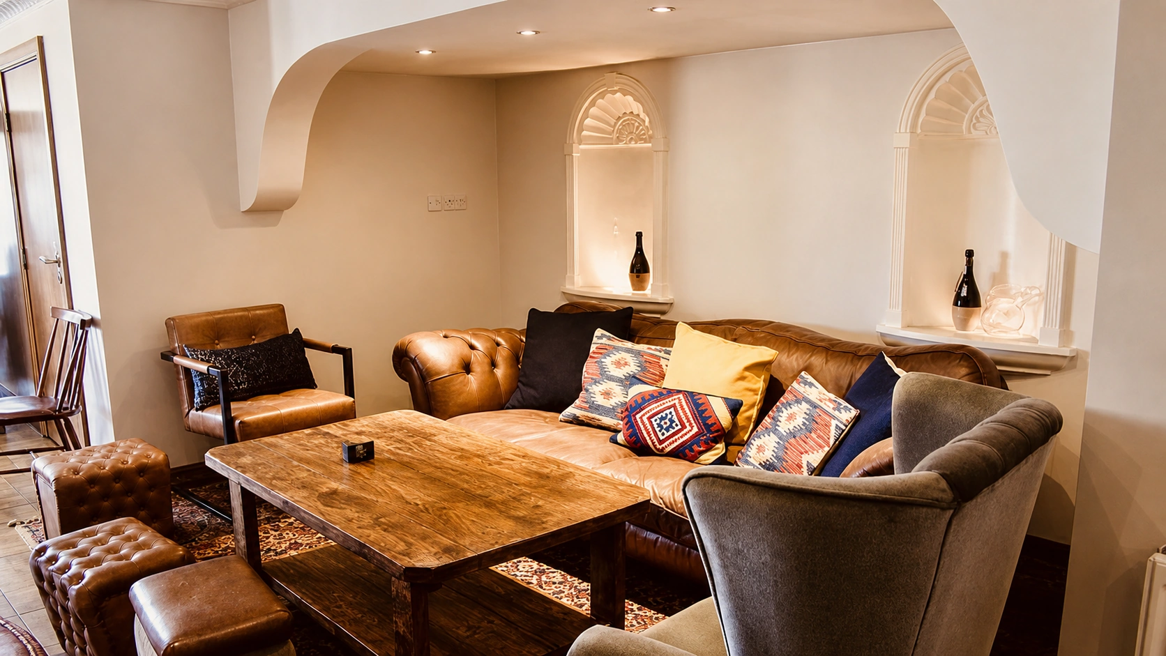 Comfortable lounge chairs and sofas